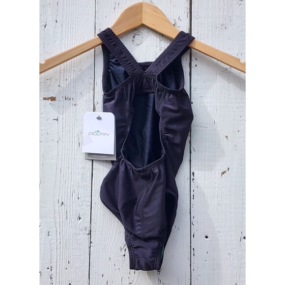 Dolfin Girls Baby Black One Piece Swimsuit Sz 24 Months - Picture 3 of 5